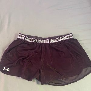 Under armour women’s running shorts.